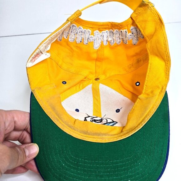 Vintage Rare 1993 Fred Flinstone Yellow Yabba Dabba Doo Snapback Hat Cap - Picture 6 of 8